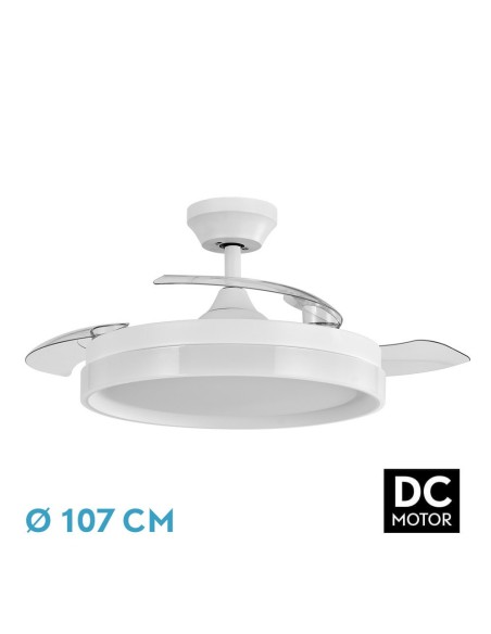 Ventilador de techo retráctil Fabrilamp modelo ZENIT blanco  (Ø 107 cm)