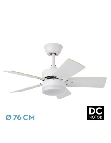 Ventilador de techo Fabrilamp modelo MARTA blanco y haya  (Ø 76 cm)