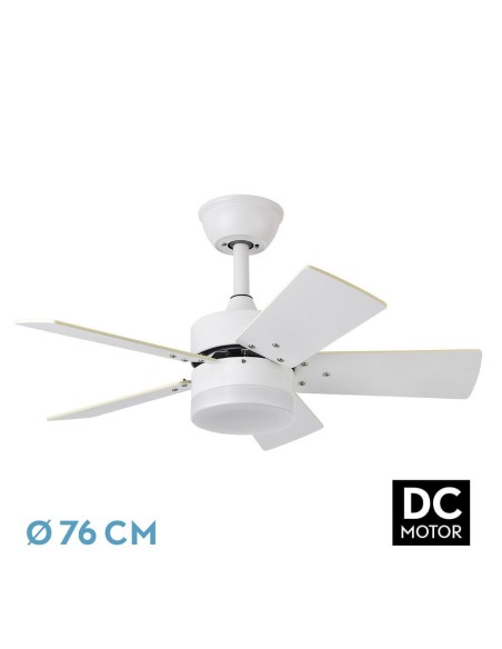 Ventilador de techo Fabrilamp modelo MARTA blanco y haya  (Ø 76 cm)