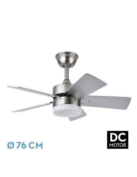 Ventilador de techo Fabrilamp modelo MARTA níquel y plata  (Ø 76 cm)