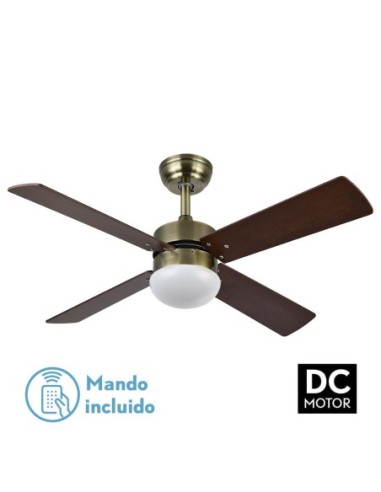 Ventilador de techo Fabrilamp modelo SOFIA cuero y cerezo  (Ø 107 cm)