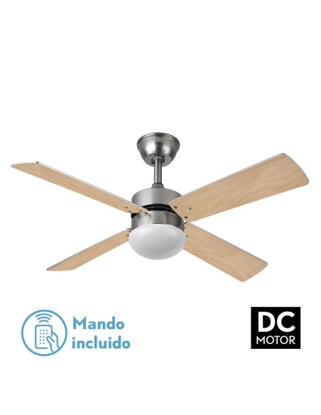 Ventilador de techo Fabrilamp modelo SOFIA níquel y haya  (Ø 107 cm)