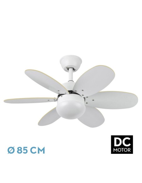 Ventilador de techo Fabrilamp modelo ALVES blanco y haya  (Ø 85 cm)