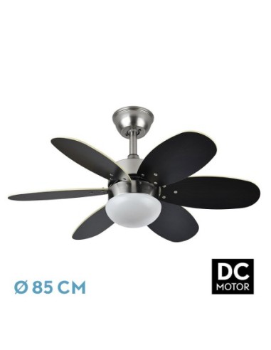 Ventilador de techo Fabrilamp modelo ALVES níquel y haya  (Ø 85 cm)