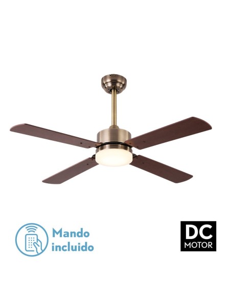 Ventilador de techo Fabrilamp modelo HUPE cuero y cerezo  (Ø 107 cm)