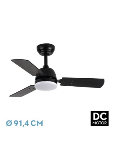 Ventilador de techo Fabrilamp modelo PORTICO negro y gris  (Ø 91,4 cm)