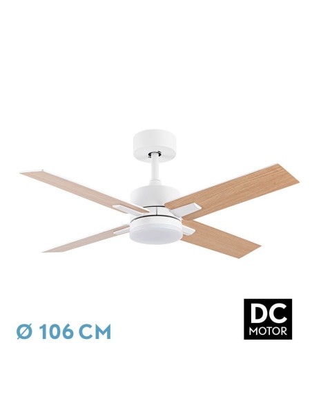 Ventilador de techo Fabrilamp modelo TALCO blanco y haya  (Ø 106 cm)