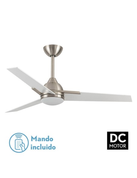 Ventilador de techo Fabrilamp modelo ARGESTES níquel y blanco  (Ø 132 cm)