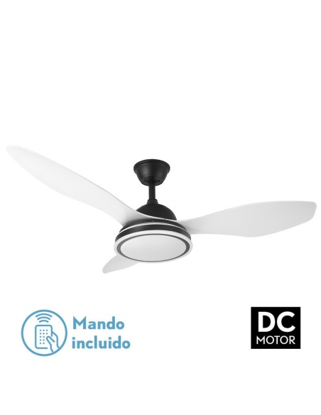 Ventilador de techo Fabrilamp modelo DATOO negro y blanco  (Ø 122 cm)