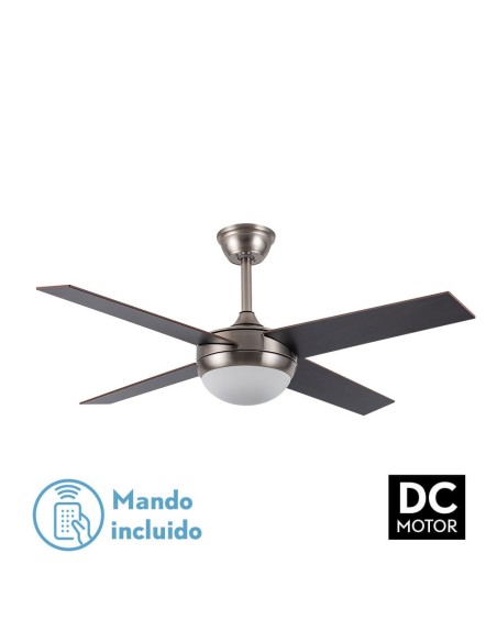 Ventilador de techo Fabrilamp modelo CIRO níquel y  wengué  (Ø 116,8 cm)