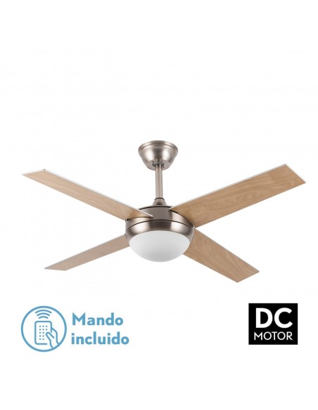 Ventilador de techo Fabrilamp modelo CIRO níquel y haya  (Ø 116,8 cm)