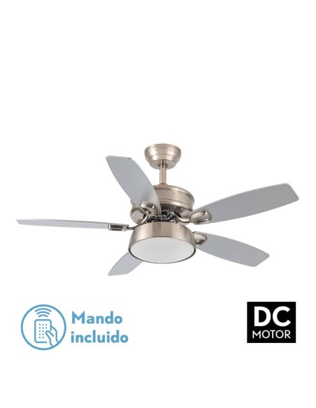 Ventilador de techo Fabrilamp modelo BRAW níquel y plata  (Ø 106,7 cm)