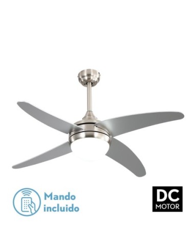 Ventilador de techo Fabrilamp modelo KLOD níquel y plata  (Ø 117 cm)