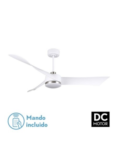 Ventilador de techo Fabrilamp modelo TEMPEL blanco y níquel  (Ø 132 cm)