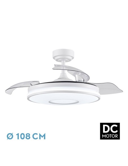 Ventilador de techo retráctil Fabrilamp modelo DANI blanco  (Ø 108 cm)