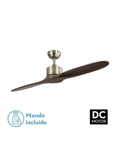 Ventilador de techo Fabrilamp modelo LESTE cuero y roble  (Ø 132 cm)