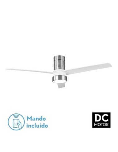 Ventilador de techo Fabrilamp modelo TEO níquel y blanco  (Ø 139 cm)