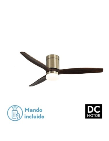 Ventilador de techo Fabrilamp modelo AGUILÓN cuero y roble  (Ø 132 cm)