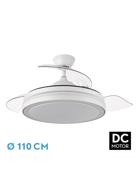 Ventilador de techo retráctil Fabrilamp modelo ESPARTA blanco  (Ø 110 cm)