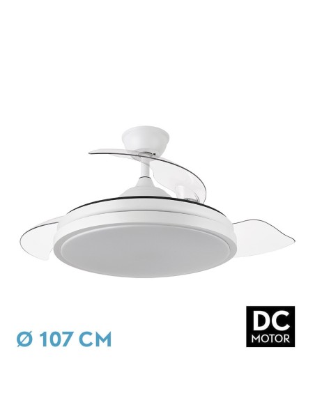 Ventilador de techo retráctil Fabrilamp modelo ESCORPION blanco  (Ø 107 cm)