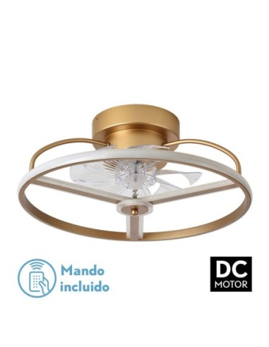 Ventilador de techo de plafón Fabrilamp modelo BORA dorado  (Ø 50 cm)