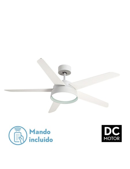 Ventilador de techo Fabrilamp modelo LEBECHE blanco y haya  (Ø 132 cm)