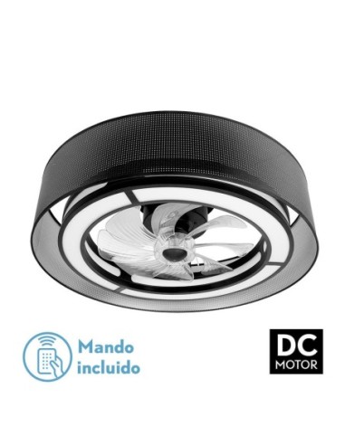 Ventilador de techo de plafón Fabrilamp modelo ANASTASIA negro y plata  (Ø 60 cm)