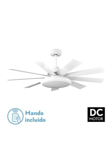 Ventilador de techo Fabrilamp modelo PIREO blanco y haya  (Ø 132 cm)