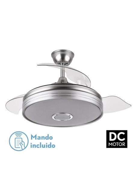 Ventilador de techo retráctil Fabrilamp modelo MATANUSKA níquel  (Ø 108 cm)