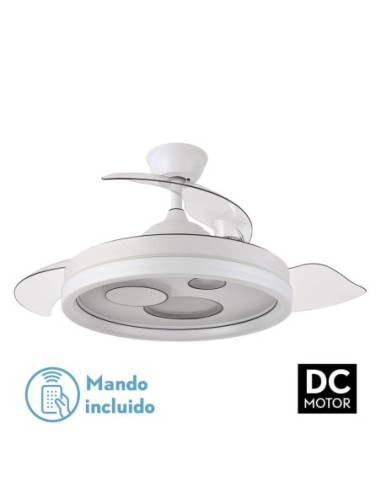 Ventilador de techo retráctil Fabrilamp modelo TURIA blanco  (Ø 110 cm)