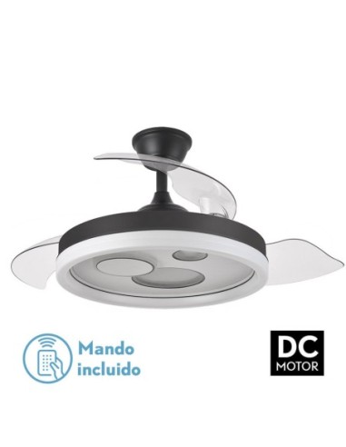 Ventilador de techo retráctil Fabrilamp modelo TURIA negro y blanco  (Ø 110 cm)