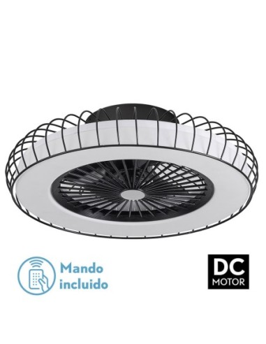 Ventilador de techo de plafón Fabrilamp modelo ALBONEZ negro  (Ø 53 cm)