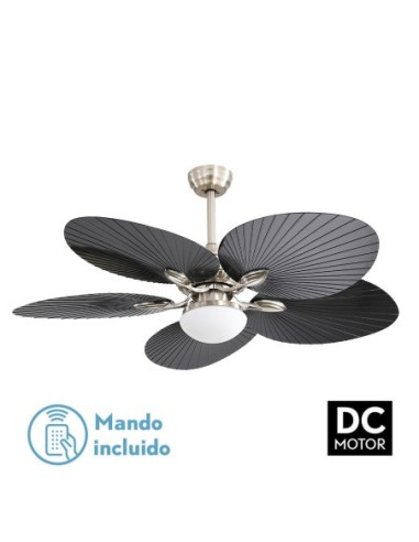 Ventilador de techo Fabrilamp modelo CHAW niquel y negro  (Ø 132 cm)