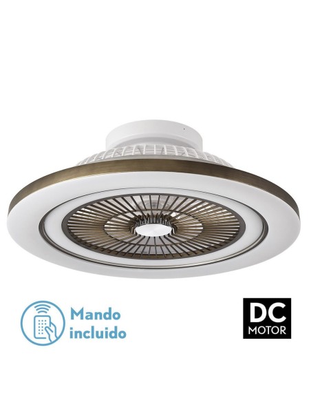 Ventilador de techo de plafón Fabrilamp modelo MATO cuero  (Ø 58 cm)