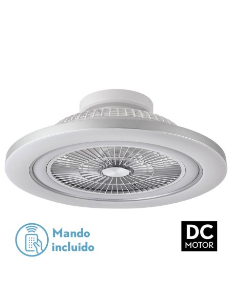 Ventilador de techo de plafón Fabrilamp modelo MATO níquel  (Ø 58 cm)