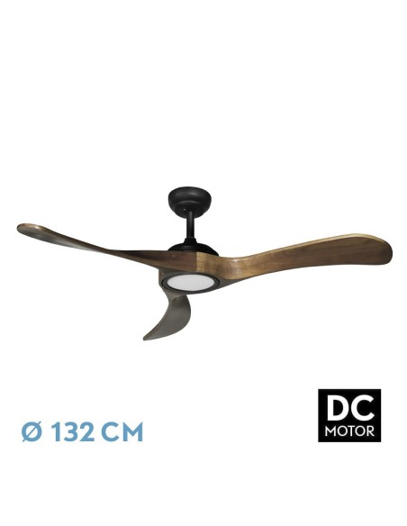 Ventilador de techo Fabrilamp modelo CASTELO negro y roble  (Ø 132 cm)