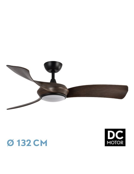 Ventilador de techo Fabrilamp modelo CERDEÑA negro y roble  (Ø 132 cm)