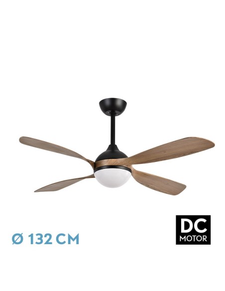 Ventilador de techo Fabrilamp modelo LIVORNO negro y roble  (Ø 132 cm)