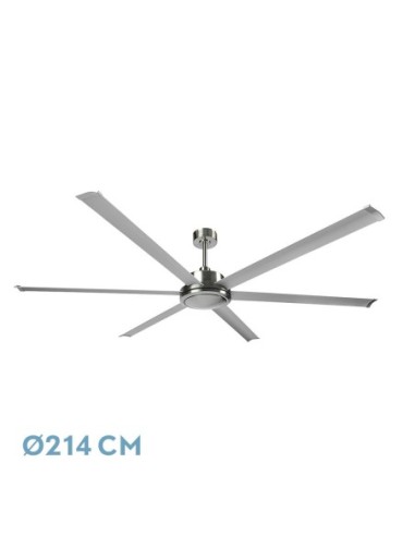 Ventilador de techo Fabrilamp modelo SANSON níquel y plata  (Ø 214 cm)