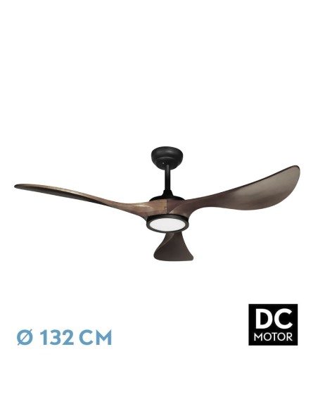 Ventilador de techo Fabrilamp modelo VIANA negro y roble  (Ø 132 cm)