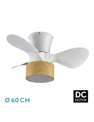 Ventilador de techo Fabrilamp modelo KOS blanco y haya  (Ø 60 cm)