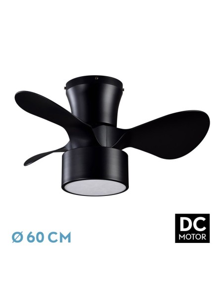 Ventilador de techo Fabrilamp modelo KOS negro  (Ø 60 cm)