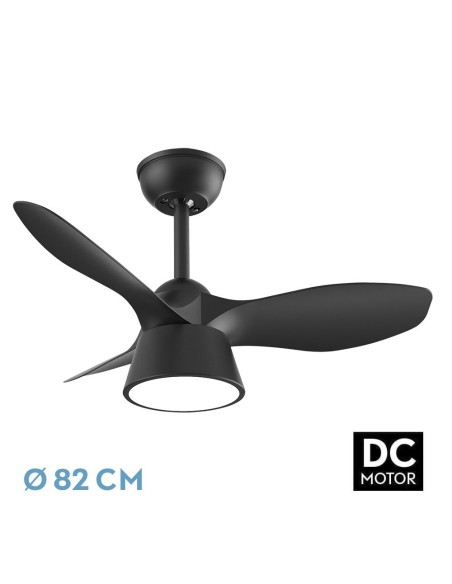 Ventilador de techo Fabrilamp modelo CUBICO negro  (Ø 82 cm)