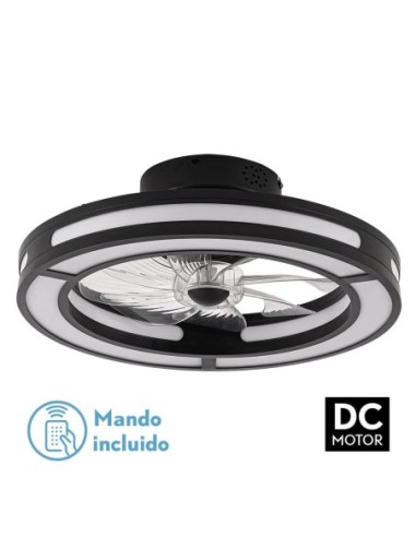 Ventilador de techo de plafón Fabrilamp modelo KASTORIA negro  (Ø 50 cm)