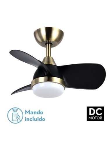 Ventilador de techo Fabrilamp modelo PIRDO cueroynegro  (Ø 60 cm)