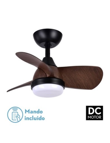 Ventilador de techo Fabrilamp modelo PIRDO negro y marrón  (Ø 60 cm)