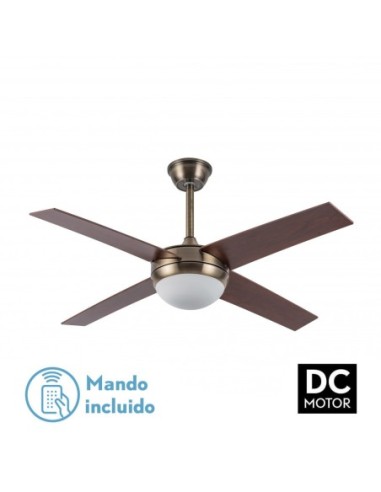 Ventilador de techo Fabrilamp modelo CIRO cuero y nogal  (Ø 116,8 cm)