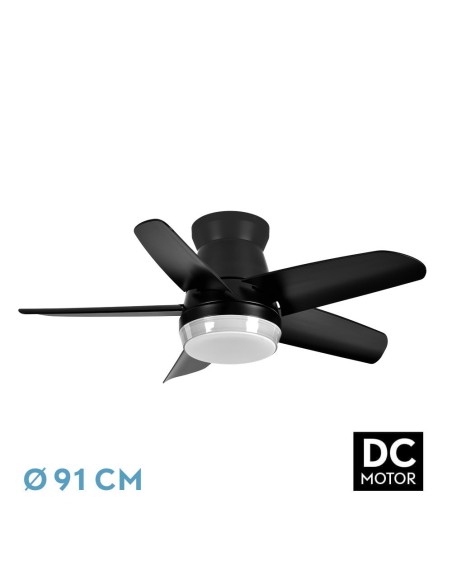 Ventilador de techo Fabrilamp modelo NEUTRON negro  (Ø 91 cm)