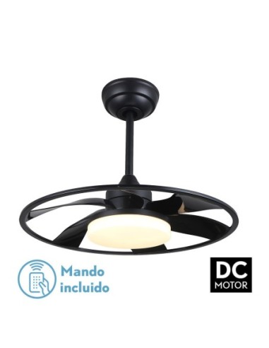 Ventilador de techo de plafón Fabrilamp modelo CELSIUS negro  (Ø 55 cm)