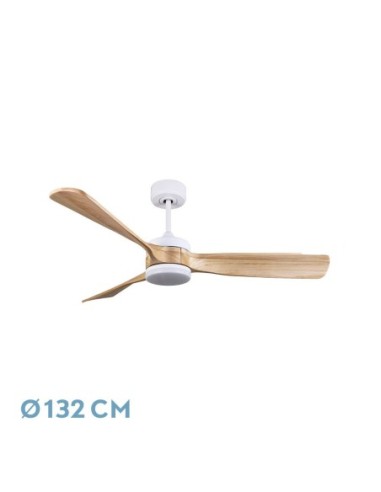 Ventilador de techo Fabrilamp modelo ORIENTE blanco y haya  (Ø 132 cm)